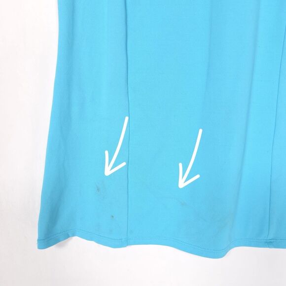 Lilly Pulitzer SMALL Top UPF 50+ Luxletic Martina Polo Blue Sleeveless Ruffle - Picture 8 of 11